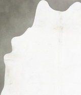 Solid White Large Brazilian Cowhide Rug 7'0"H x 5'7"W #B29732 by Hudson Hides
