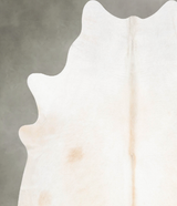 Ivory with Beige X-Large Brazilian Cowhide Rug 6'9"H x 6'1"W #B29748 by Hudson Hides
