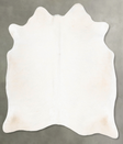 Solid White Large Brazilian Cowhide Rug 6'2"H x 5'7"W #B29749 by Hudson Hides