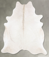 Solid White X-Large Brazilian Cowhide Rug 6'11"H x 5'10"W #B29754 by Hudson Hides