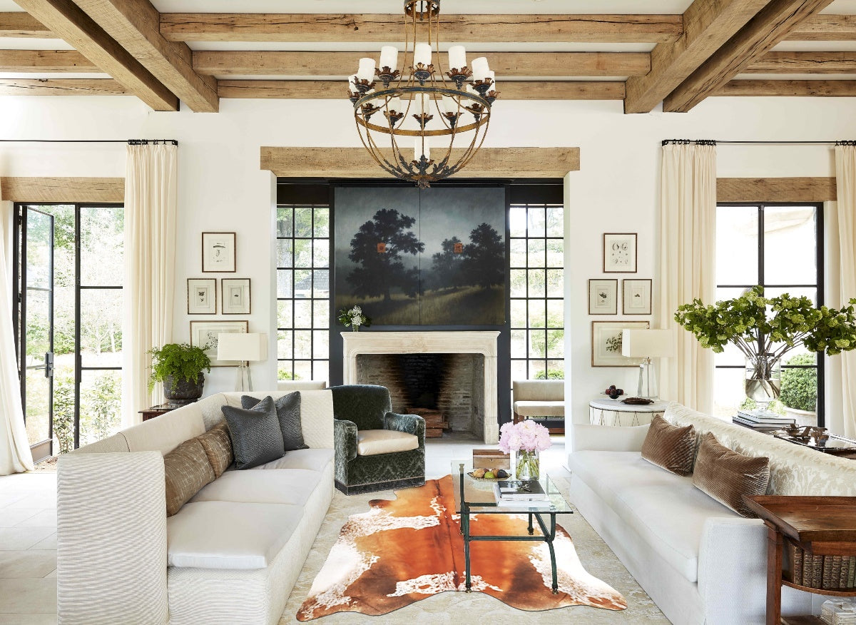 Brown and White Cowhide Rug #B2979