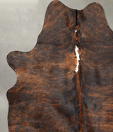 Dark Brindle Large Brazilian Cowhide Rug 6'8"H x 5'0"W #B29839 by Hudson Hides