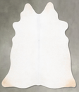Solid White Medium Brazilian Cowhide Rug 5'6"H x 4'10"W #B29850 by Hudson Hides