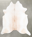 Ivory with Beige XX-Large Brazilian Cowhide Rug 7'11"H x 7'2"W #B29865 by Hudson Hides