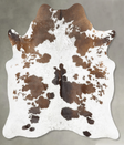 Chocolate and White Large Brazilian Cowhide Rug 6'1"H x 5'4"W #B29878 by Hudson Hides