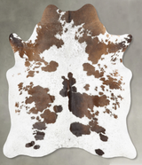Chocolate and White Large Brazilian Cowhide Rug 6'1"H x 5'4"W #B29878 by Hudson Hides