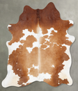Brown and White X-Large Brazilian Cowhide Rug 6'11"H x 5'11"W #B29910 by Hudson Hides