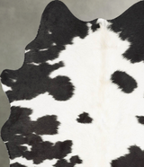 Black and White Medium Brazilian Cowhide Rug 4'11"H x 4'6"W #B29911 by Hudson Hides