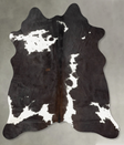 Chocolate and White Medium Brazilian Cowhide Rug 5'6"H x 5'0"W #B29913 by Hudson Hides
