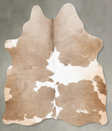Beige and White Medium Brazilian Cowhide Rug 5'1"H x 4'8"W #B29926 by Hudson Hides