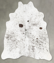 Salt and Pepper Black Medium Brazilian Cowhide Rug 4'8"H x 4'6"W #B29928 by Hudson Hides
