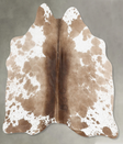 Chocolate and White Medium Brazilian Cowhide Rug 3'11"H x 4'3"W #B29933 by Hudson Hides