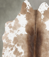 Chocolate and White Medium Brazilian Cowhide Rug 3'11"H x 4'3"W #B29933 by Hudson Hides