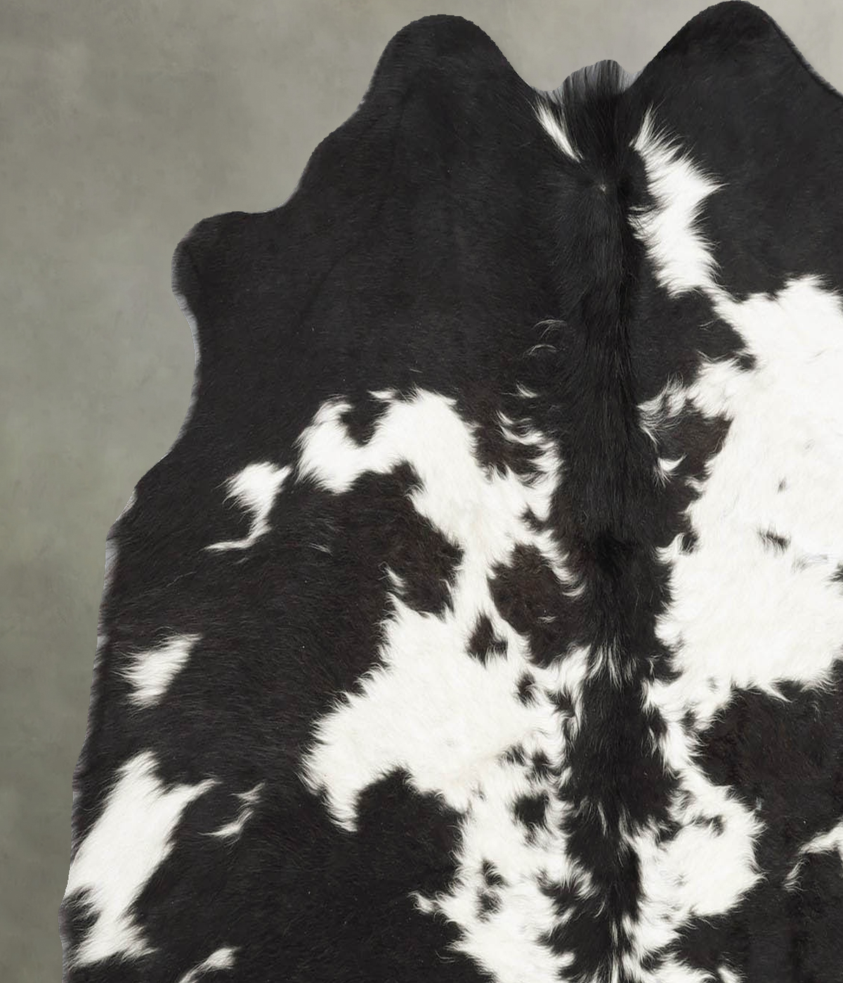 Black and White Medium Brazilian Cowhide Rug 4'6"H x 4'5"W #B29934 by Hudson Hides