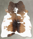 Chocolate and White Medium Brazilian Cowhide Rug 5'7"H x 4'2"W #B29935 by Hudson Hides
