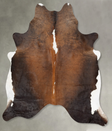 Chocolate and White X-Large Brazilian Cowhide Rug 7'0"H x 6'0"W #B29938 by Hudson Hides