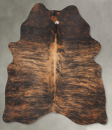 Dark Brindle Large Brazilian Cowhide Rug 6'4"H x 5'1"W #B29950 by Hudson Hides