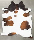 Chocolate and White Large Brazilian Cowhide Rug 7'0"H x 5'3"W #B29972 by Hudson Hides