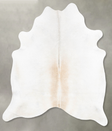 Ivory with Beige X-Large Brazilian Cowhide Rug 7'3"H x 6'0"W #B29977 by Hudson Hides
