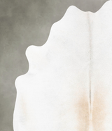 Ivory with Beige X-Large Brazilian Cowhide Rug 7'3"H x 6'0"W #B29977 by Hudson Hides