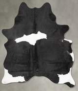 Black and White Large Brazilian Cowhide Rug 7'1"H x 5'4"W #B29985 by Hudson Hides