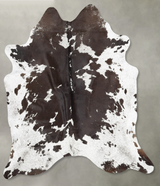 Chocolate and White X-Large Brazilian Cowhide Rug 7'5"H x 6'7"W #B29988 by Hudson Hides