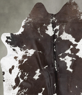 Chocolate and White X-Large Brazilian Cowhide Rug 7'5"H x 6'7"W #B29988 by Hudson Hides