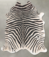Zebra X-Large Brazilian Cowhide Rug 7'6"H x 6'1"W #B29994 by Hudson Hides