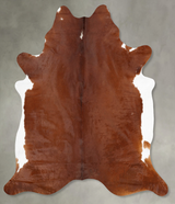 Brown and White Regular XX-Large Brazilian Cowhide Rug 8'1"H x 6'9"W #B29999 by Hudson Hides
