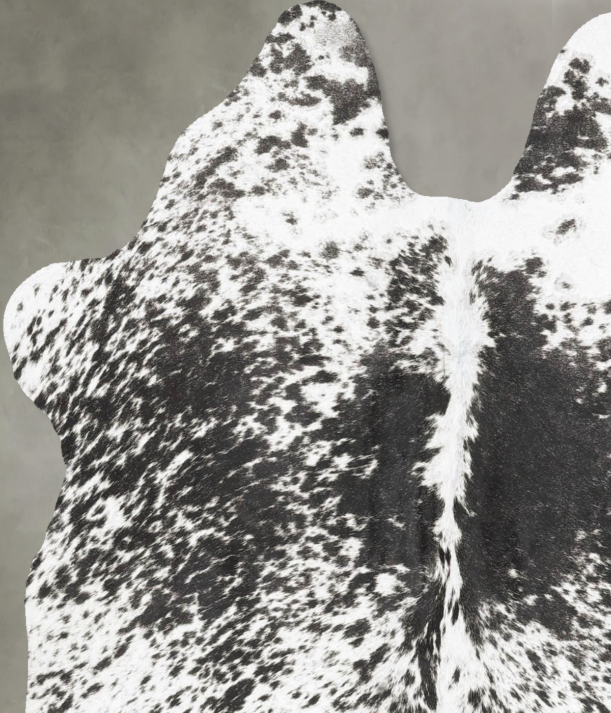 Salt and Pepper Black Medium Brazilian Cowhide Rug 4'8"H x 4'7"W #B30003 by Hudson Hides