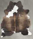 Chocolate and White Medium Brazilian Cowhide Rug 5'10"H x 4'5"W #B30014 by Hudson Hides