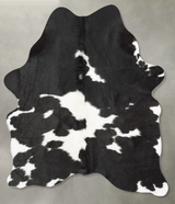 Black and White Medium Brazilian Cowhide Rug 4'7"H x 3'10"W #B30022 by Hudson Hides