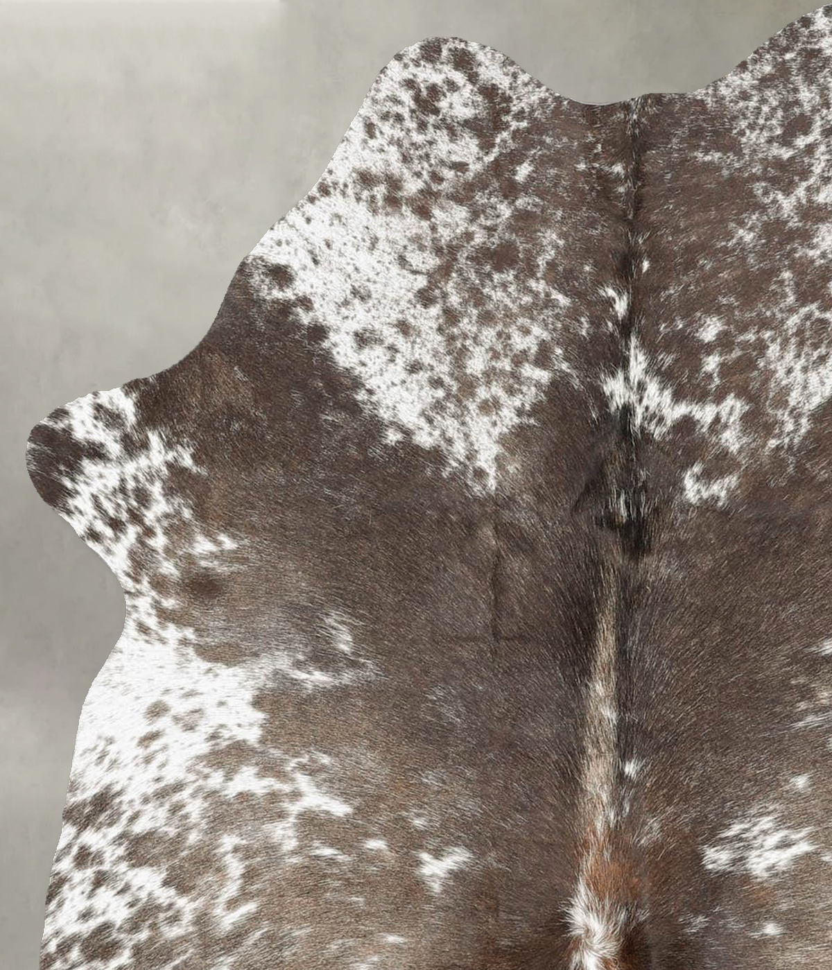 Salt and Pepper Brown Cowhide Rug #B30027