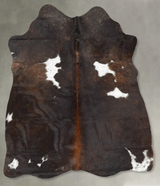 Chocolate Medium Brazilian Cowhide Rug 5'3"H x 4'6"W #B30031 by Hudson Hides