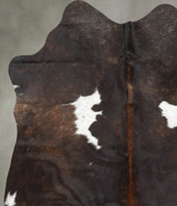 Chocolate Medium Brazilian Cowhide Rug 5'3"H x 4'6"W #B30031 by Hudson Hides