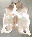 Grey with Beige Large Brazilian Cowhide Rug 6'5"H x 5'9"W #B30034 by Hudson Hides