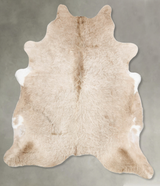 Champagne XX-Large Brazilian Cowhide Rug 7'8"H x 6'8"W #B30036 by Hudson Hides