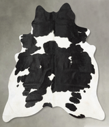Black and White XX-Large Brazilian Cowhide Rug 7'9"H x 6'10"W #B30038 by Hudson Hides