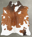 Chocolate and White Medium Brazilian Cowhide Rug 5'3"H x 4'8"W #B30045 by Hudson Hides
