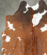 Chocolate and White Medium Brazilian Cowhide Rug 5'3"H x 4'8"W #B30045 by Hudson Hides