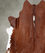 Brown and White Regular XX-Large Brazilian Cowhide Rug 7'9"H x 7'2"W #B30055 by Hudson Hides
