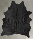 Solid Black Medium Brazilian Cowhide Rug 6'5"H x 4'8"W #B30063 by Hudson Hides