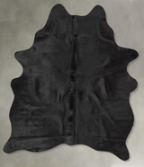 Solid Black Medium Brazilian Cowhide Rug 6'5"H x 4'8"W #B30063 by Hudson Hides