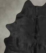 Solid Black Medium Brazilian Cowhide Rug 6'5"H x 4'8"W #B30063 by Hudson Hides