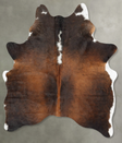 Chocolate and White Medium Brazilian Cowhide Rug 6'1"H x 4'8"W #B30064 by Hudson Hides