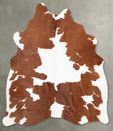 Brown and White Medium Brazilian Cowhide Rug 5'4"H x 5'4"W #B30066 by Hudson Hides