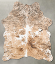 Tricolor Medium Brazilian Cowhide Rug 4'4"H x 3'6"W #B30067 by Hudson Hides