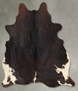 Chocolate and White X-Large Brazilian Cowhide Rug 7'2"H x 5'9"W #B30071 by Hudson Hides