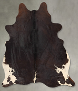 Chocolate and White X-Large Brazilian Cowhide Rug 7'2"H x 5'9"W #B30071 by Hudson Hides