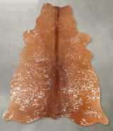 Salt and Pepper Brown Large Brazilian Cowhide Rug 6'1"H x 5'5"W #B30076 by Hudson Hides
